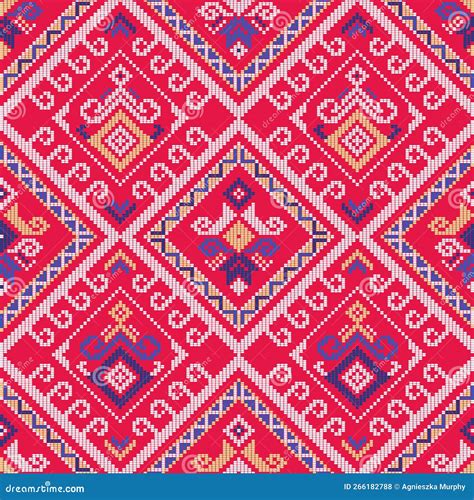 Filipino Traditional Yakan Weaving Inspired Vector Seamless Pattern