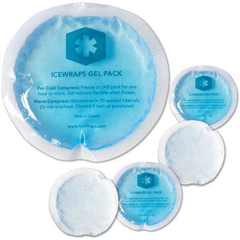 ICEWRAPS 4” Round Reusable Gel Ice Packs with Cloth Backing - Hot Cold ...