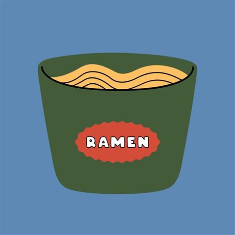 Premium Vector | Cartoon illustration of ramen asian noodles on colored background