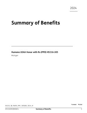 Fillable Online Your Summary Of Benefits Humana Usaa Honor With