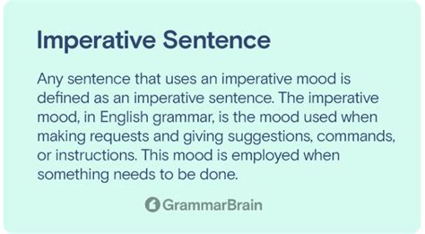 What Is An Imperative Sentence Definition Examples How To Identify Grammarbrain