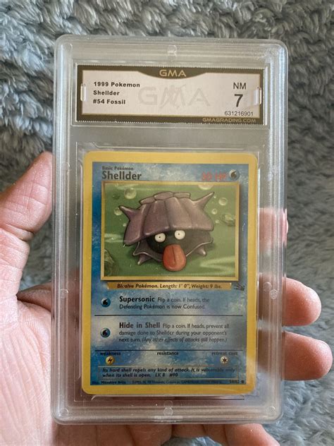 Pokemon Graded Nm Gma Shellder Fossil Card Free Shipping