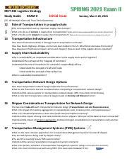 Mkt Study Guide Exam Student Sp Pdf Mkt Logistics