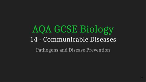 Aqa Gcse Biology Lecture 14 Communicable Diseases Teaching Resources