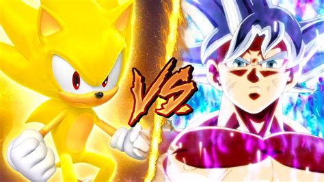 Super Sonic Vs Mastered Ultra Instinct Goku Battle Arena Dragon Ball Sonic The Hedgehog