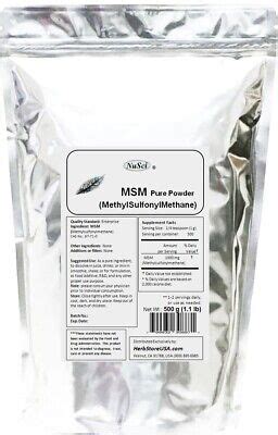 NuSci 100 Pure MSM Powder 500g 1 1LB Methylsulfonylmethane EBay