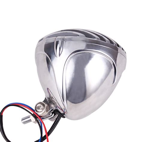 Motorcycle Finned Grill Headlight Lamp For Harley Chopper Bobber