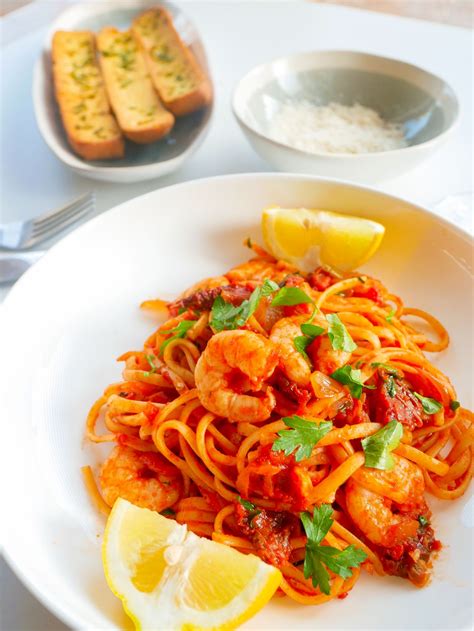 King Prawn Linguine With Chilli And Sundried Tomato The Rare Welsh Bit