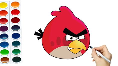 How To Draw Red Angry Birds Angry Birds Drawing Youtube