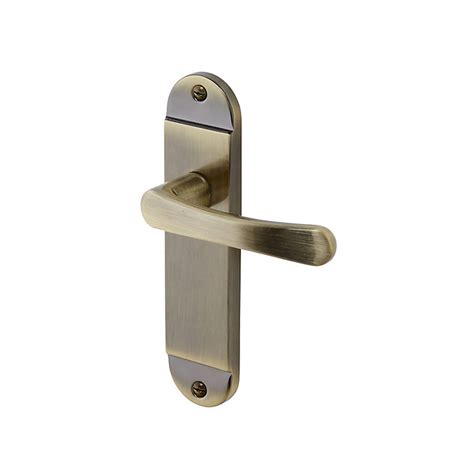 Colours Caspe Antique Brass Effect Steel Straight Latch Door Handle L112mm Pair Diy At Bandq