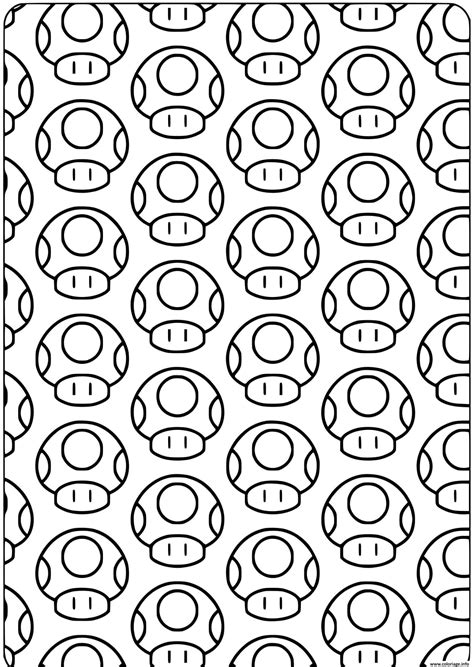 Coloriage Super Mario Mushroom Pattern