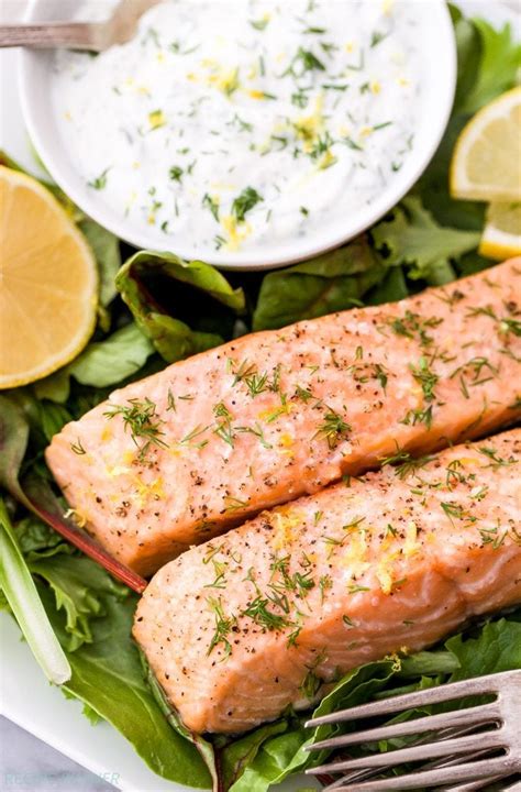 Baked Salmon with Lemon Dill Yogurt Sauce - Recipe Runner