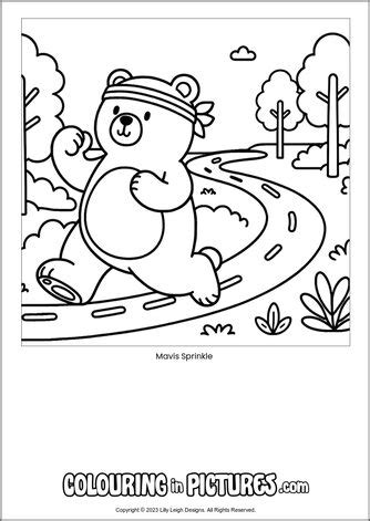 Mavis Sprinkle By Colouring In Pictures Free Printable Bear Colouring Page