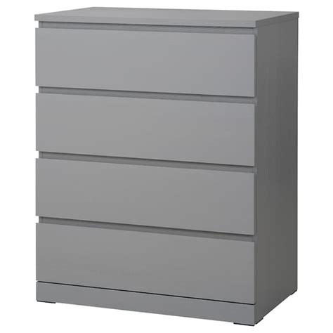 Malm Cómoda De 4 Cajones Gris Tinte 80x100 Cm Ikea