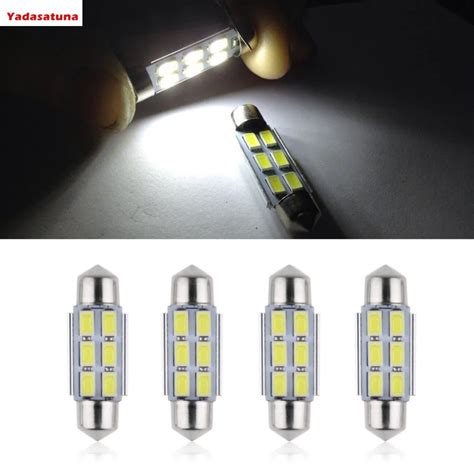 Kit de 10 lâmpadas de farol de teto 36mm 6 led smd 5630 canbus