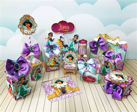 Princess Jasmine Party Favors Boxes Aladin Birthday Etsy