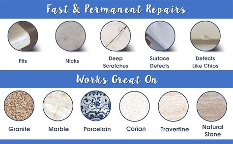 Quartz Countertop Chip Repair Kit White Granite And Marble Repair Kit Suitable For Granite