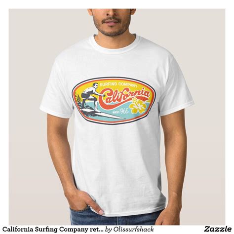 Fun Cool Design California Surfing Company Retro Surf Design T Shirt