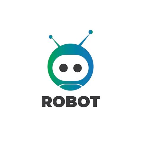 Roboter Logo Design Premium Vektor