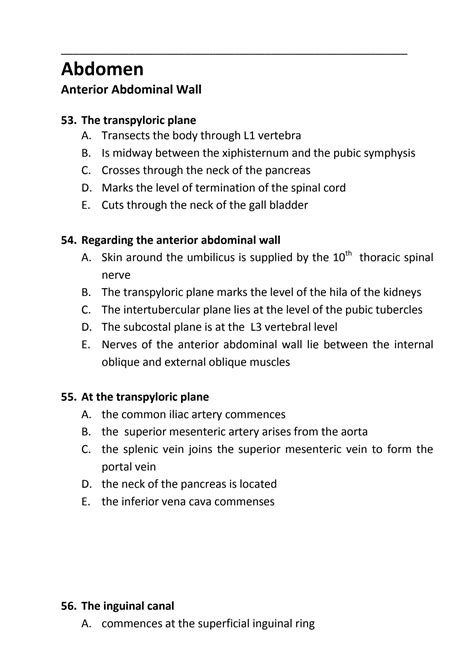 SOLUTION Mcq Anatomy For Abdomen Studypool