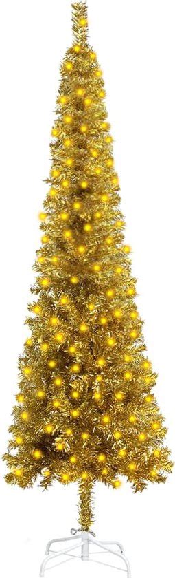 Prolenta Premium Kerstboom Met Led S Smal Cm Goudkleurig Bol