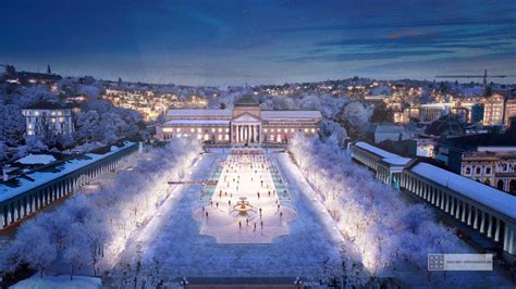 Planung in Wiesbaden läuft Riesen Eisbahn vor dem Kurhaus