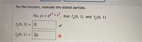 Solved For The Function Find The Partials Fx X Y And Chegg