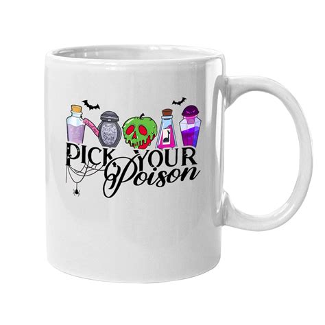 Pick Your Poison Mugs, Disney Villain Mugs, Kuzco Poison Mugs Designed & Sold By Jay Planetary