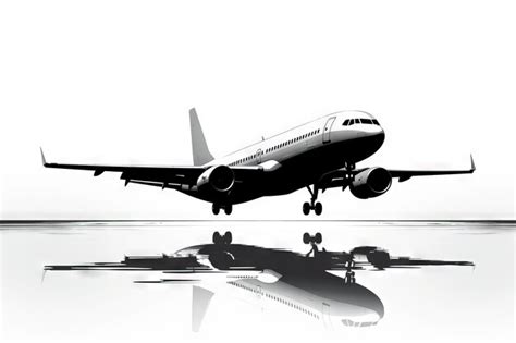 Premium AI Image | Plain black plane silhouette white background ...