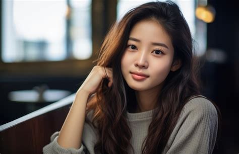 Premium Ai Image Closeup Of A Young Korean Woman