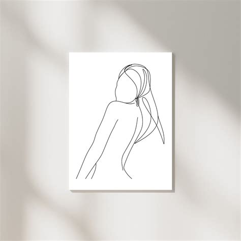 Naked Woman Body Line Drawing Set Woman Figure Minimal Art Woman Poster Abstract Wall Art Naked