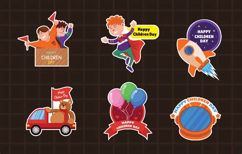 Children Day Celebration Sticker 6141461 Vector Art At Vecteezy