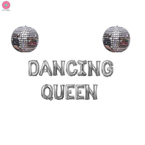 Dancing Queen Bachelorette Banner 16in Mamma Mia Theme Bach Party Last Disco Silver 60s 70s