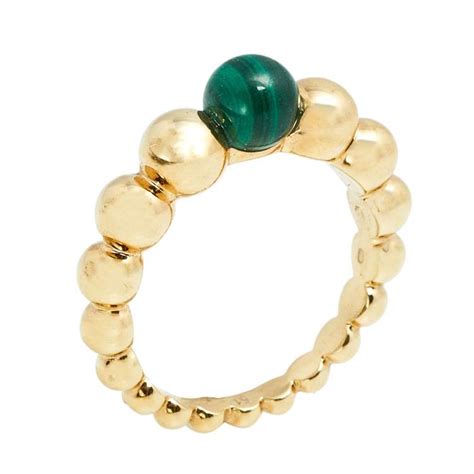 Van Cleef Arpels Perlée Couleurs Variation Malachite 18K Yellow Gold