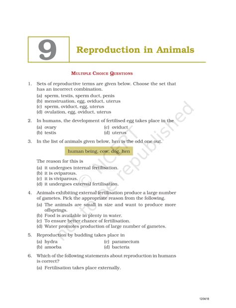 Reproduction In Animals For Class 8