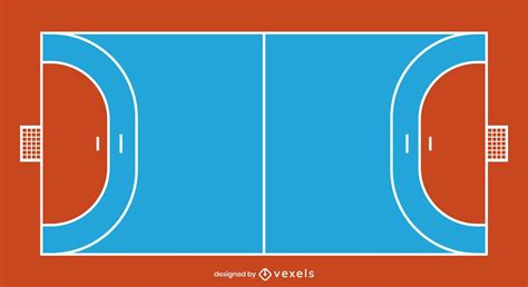 Flat Handball Court Design Vector Download