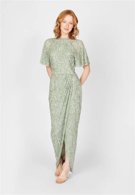 Beauut Embellished Sequins Robe De Cocktail Sage Green Vert