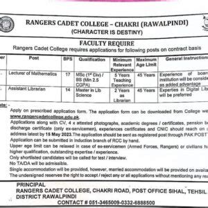 Wapda Cadet College Tarbela Vacancies Govt Jobs Employees