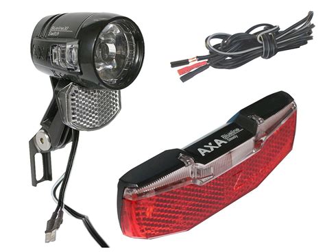 Fahrrad LED Lichtset für Nabendynamo 30 LUX Blueline Rücklicht