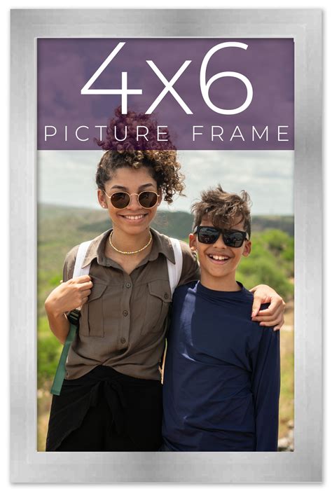 4x6 In Frame Silver Real Wood Picture Frame Width 0.75 inches
