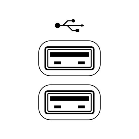 Dos Puertos Usb Escriba Un Icono 16232011 Vector En Vecteezy