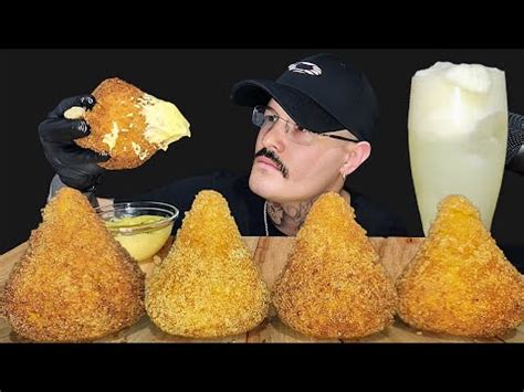 Asmr Comida Coxinha De Fraldinha Queijo Maionese Mukbang