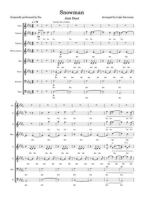 Snowman Arr Luke Sarrazine By Sia Sheet Music For SATB Choir At