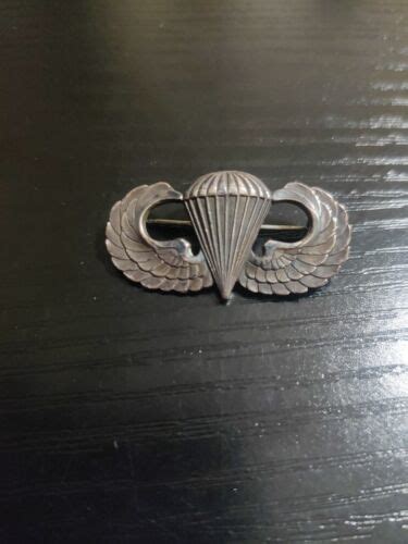 Ww2 Airborne Pin Us Army Back Parachutists Badge Jump Wings Sterling