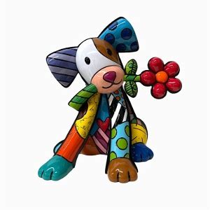 Large Romero Britto Dog Sculpture