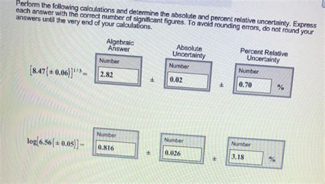 Solved Perform The Following Calculations And Determine The Chegg