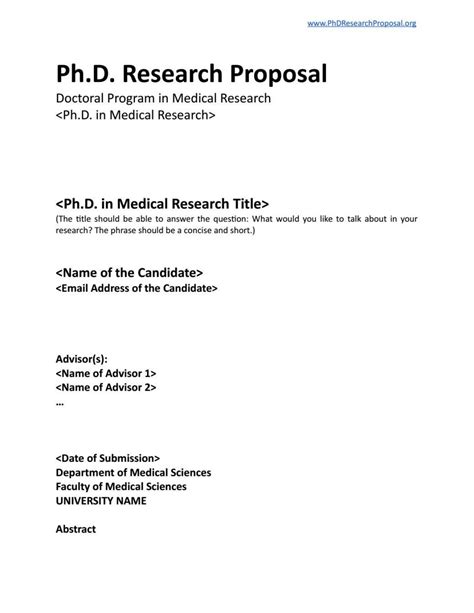 Scientific Research Proposal Template