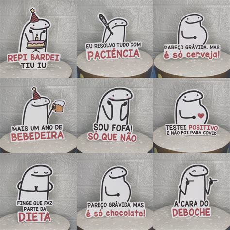 Topo De Bolo FLORK FRASE DA SUA ESCOLHA Bento Cake Meme Topper