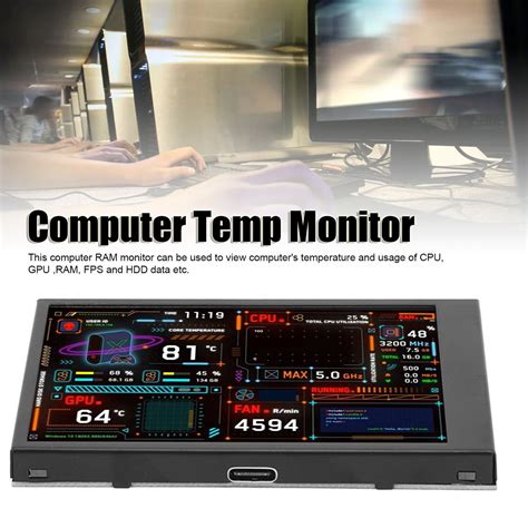 Computer Temp Monitor 3 5in PC Temperature Display PC Sensor Panel