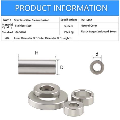 M M Stainless Steel Spacers Standoff Unthreaded Round Bushing Sleeve